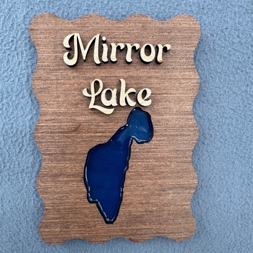 Handmade Table Placements Adirondack Lakes Wood Resin Plaques Set of 11 Rustic